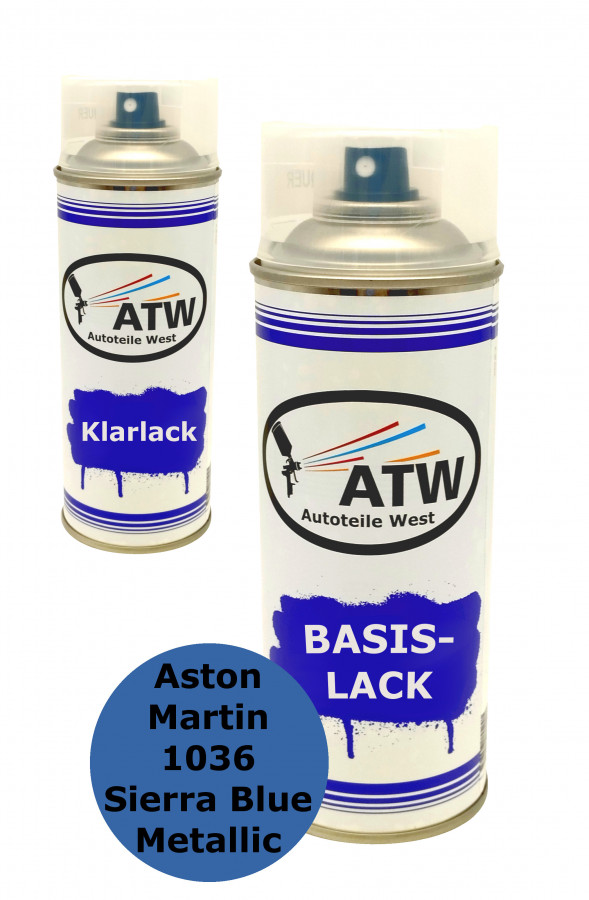 Autolack für Aston Martin 1036 Sierra Blue Metallic +400ml Klarlack Set